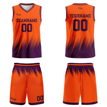 Custom Orange Purple Basketball Jersey Uniform Suit Printed Your Logo Name Number