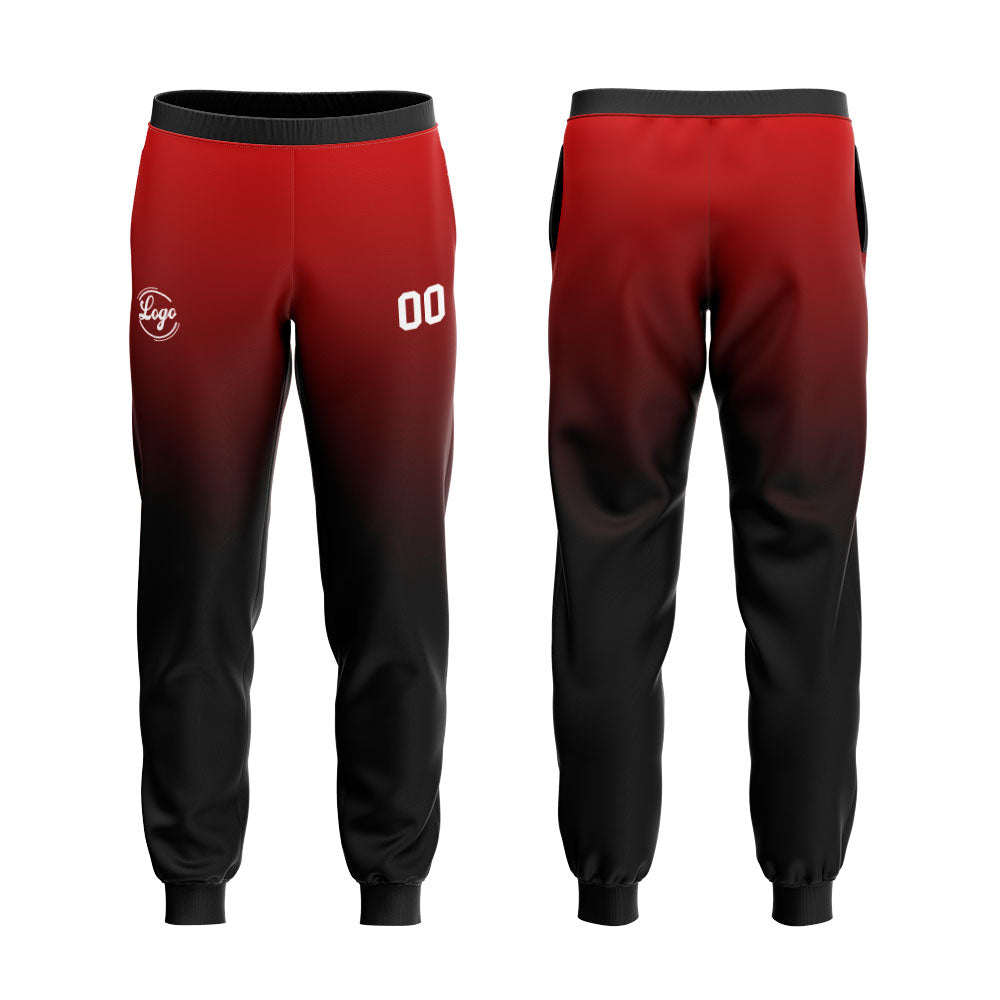 Custom Black Red Sports hoodie Sweatshirt Set for Men Women Youth Tops and Pants Set Tracksuit