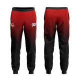 Custom Black Red Sports hoodie Sweatshirt Set for Men Women Youth Tops and Pants Set Tracksuit