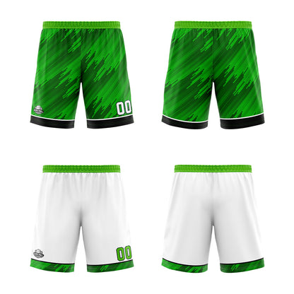 Custom Strip-Type Green Reversible Basketball Suit for Adults and Kids Personalized Jersey