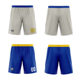 Custom Light Gray Royal Blue Reversible Basketball Jersey Uniform Suit Printed Your Logo Name Number