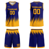 Custom Blue Yellow Basketball Jersey Uniform Suit Printed Your Logo Name Number