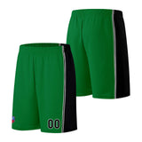 Custom basketball jersey shorts for men and women. Embroidered and printed name, number and logo Green&Black