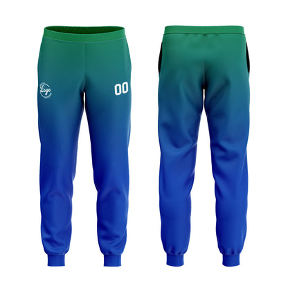 Custom Blue Green Sports hoodie Sweatshirt Set for Men Women Youth Tops and Pants Set Tracksuit