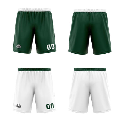 Custom Green White Reversible Basketball Jersey Uniform Suit Printed Your Logo Name Number