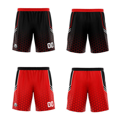 Custom Black Red Reversible Basketball Suit for Adults and Kids Personalized Jersey