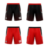 Custom Black Red Reversible Basketball Suit for Adults and Kids Personalized Jersey