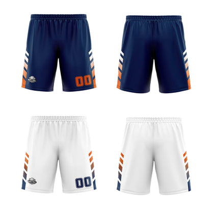 Custom Navy White Orange Reversible Basketball Suit for Adults and Kids Personalized Jersey