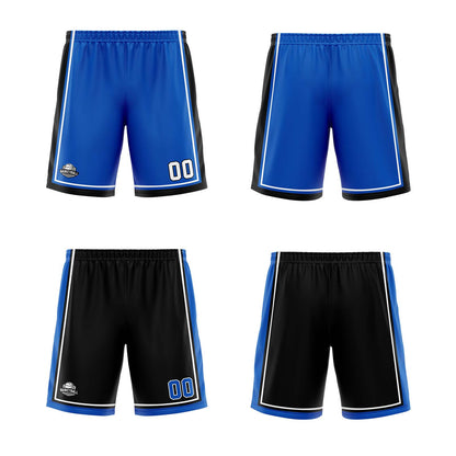 Custom Royal Black Reversible Basketball Suit for Adults and Kids Personalized Jersey