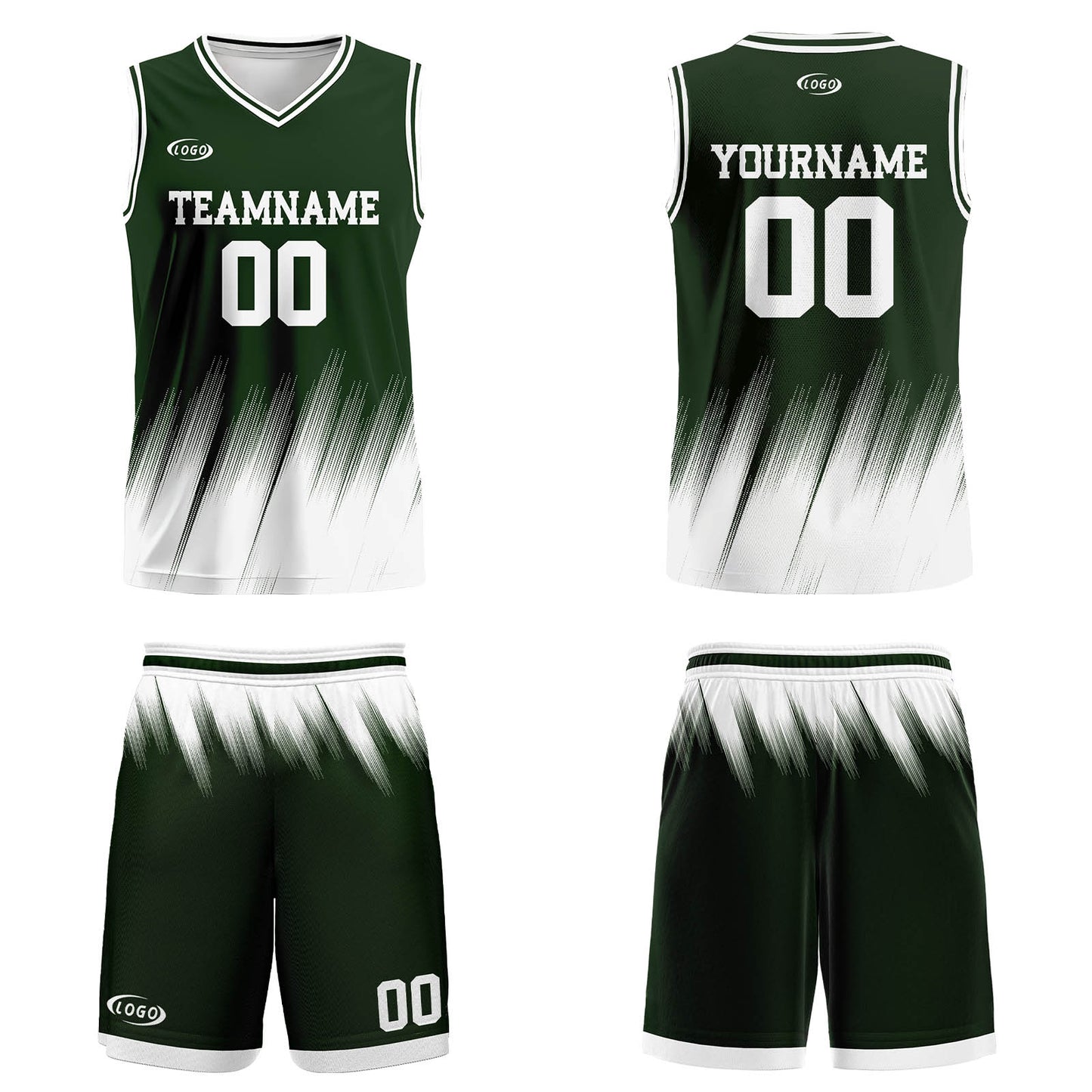 Custom Olive Green White Basketball Jersey Uniform Suit Printed Your Logo Name Number