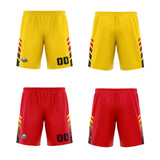 Custom Yellow Red Black Reversible Basketball Suit for Adults and Kids Personalized Jersey