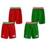 Custom Red Green Reversible Basketball Suit for Adults and Kids Personalized Jersey