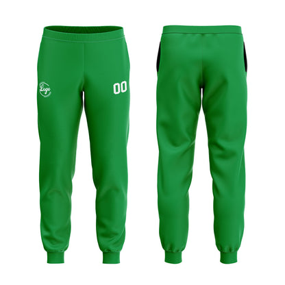 Custom Green White Sports hoodie Sweatshirt Set for Men Women Youth Tops and Pants Set Tracksuit