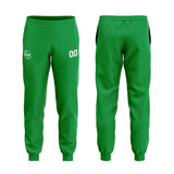 Custom Green White Sports hoodie Sweatshirt Set for Men Women Youth Tops and Pants Set Tracksuit