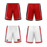 Custom Red White Black Reversible Basketball Suit for Adults and Kids Personalized Jersey