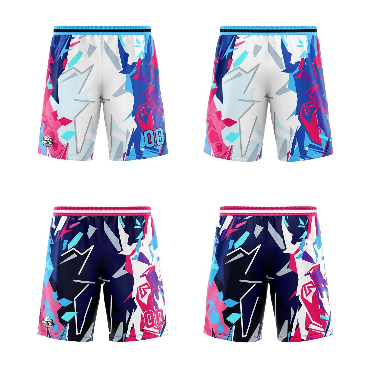Custom Light Blue Reversible Basketball Suit for Adults and Kids Personalized Jersey