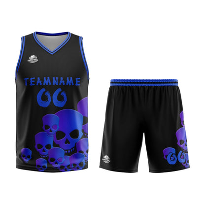 Custom Blue Basketball Jersey Uniform Suit Printed Your Logo Name Number