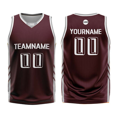 Custom Dark Red Gray Basketball Jersey Uniform Suit Printed Your Logo Name Number