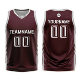Custom Dark Red Gray Basketball Jersey Uniform Suit Printed Your Logo Name Number