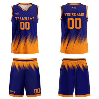 Custom Blue Orange Basketball Jersey Uniform Suit Printed Your Logo Name Number
