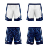 Custom White Dark Blue Reversible Basketball Suit for Adults and Kids Personalized Jersey