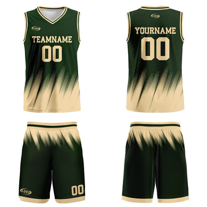 Custom Olive Green Cream Basketball Jersey Uniform Suit Printed Your Logo Name Number