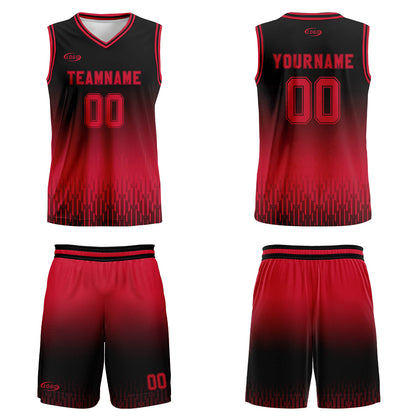Custom Black Red Gradient Basketball Jersey Uniform Suit Printed Your Logo Name Number