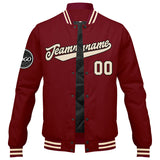 Custom Varsity Jacket Letterman jacket for Men, Women and Youth Crimson Cream