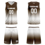 Custom Brown White Gradient Basketball Jersey Uniform Suit Printed Your Logo Name Number