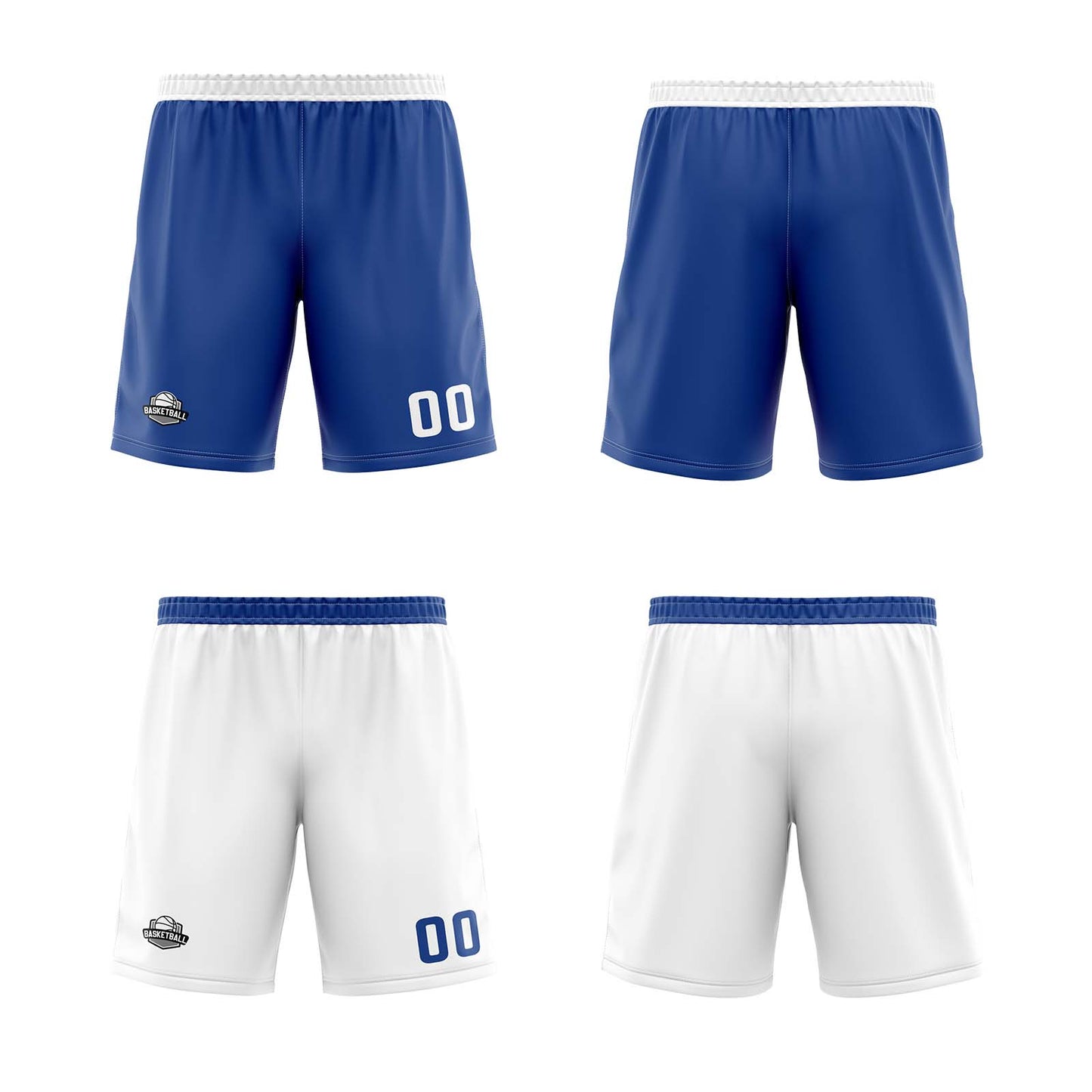 Custom Royal Blue White Reversible Basketball Jersey Uniform Suit Printed Your Logo Name Number