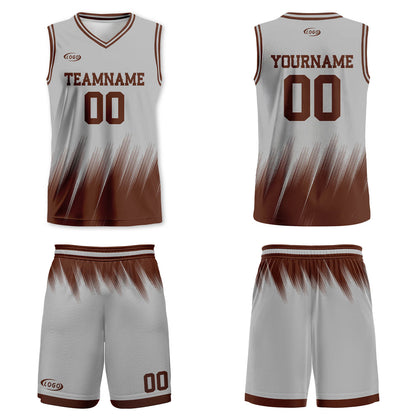 Custom Grey Brown Basketball Jersey Uniform Suit Printed Your Logo Name Number