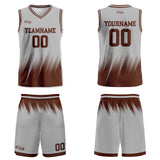 Custom Grey Brown Basketball Jersey Uniform Suit Printed Your Logo Name Number