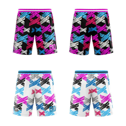 Custom Pink Blue Reversible Basketball Suit for Adults and Kids Personalized Jersey