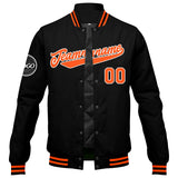 Custom Varsity Jacket Letterman jacket for Men, Women and Youth Black Orange