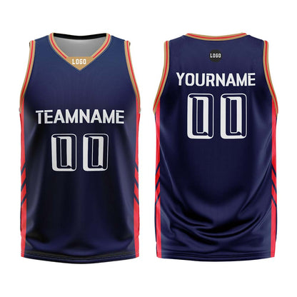 Custom Navy Blue Basketball Jersey Uniform Suit Printed Your Logo Name Number