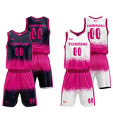Custom Reversible Basketball Suit for Adults and Kids Navy-Hot Pink