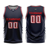 Custom Navy Red Basketball Jersey Uniform Suit Printed Your Logo Name Number