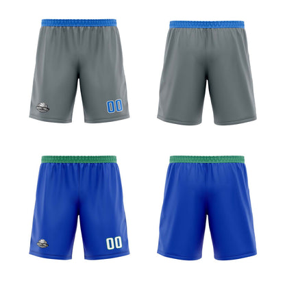 Custom Light Grey Blue Reversible Basketball Jersey Uniform Suit Printed Your Logo Name Number