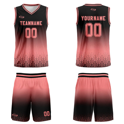 Custom Black Pink Gradient Basketball Jersey Uniform Suit Printed Your Logo Name Number