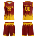Custom Red Yellow Basketball Jersey Uniform Suit Printed Your Logo Name Number