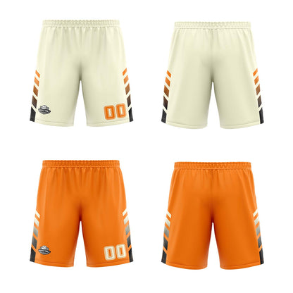 Custom Cream Orange Black Reversible Basketball Suit for Adults and Kids Personalized Jersey