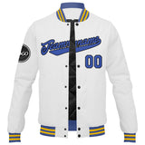 Custom Varsity Jacket Letterman jacket for Men, Women and Youth White Blue