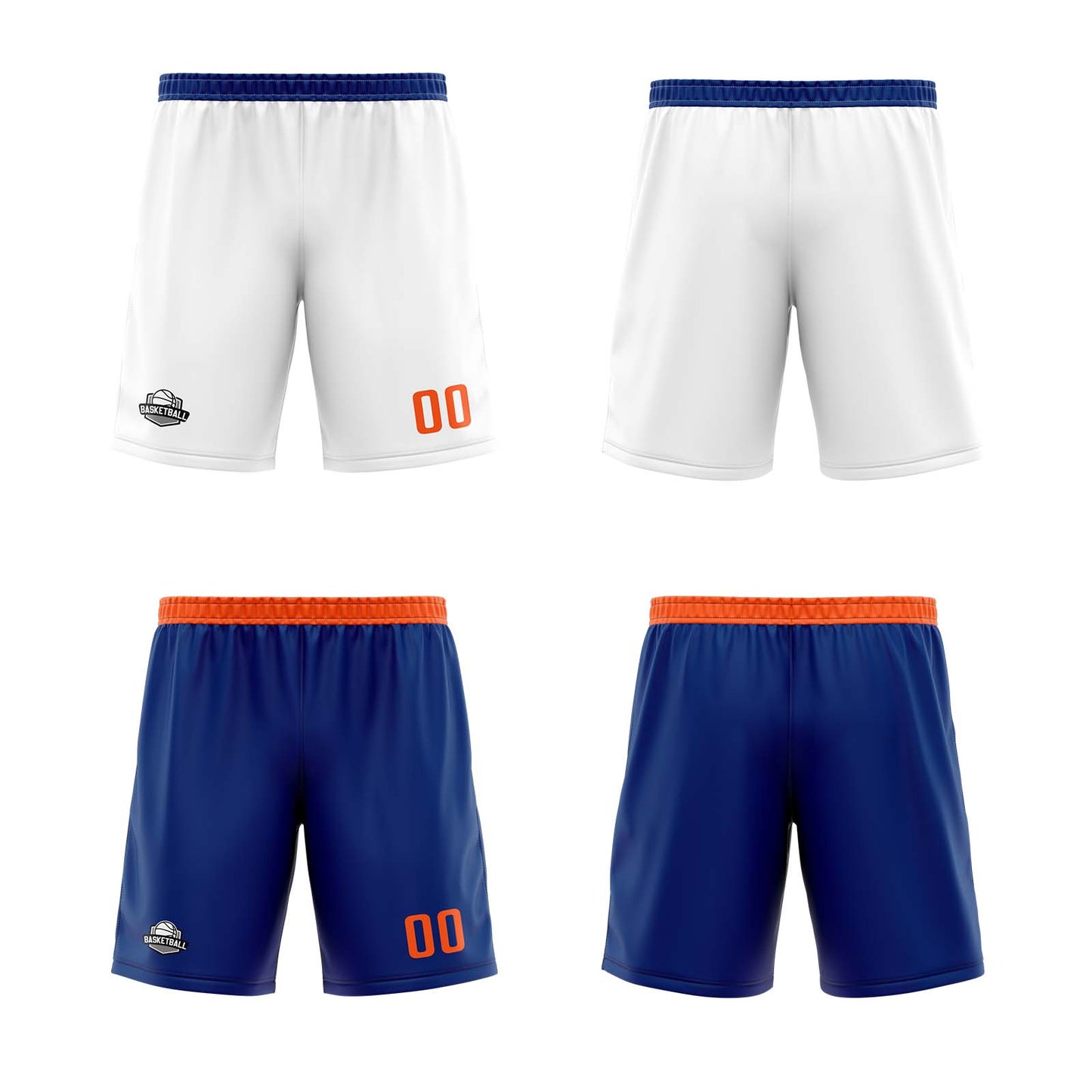 Custom White Navy Blue Reversible Basketball Jersey Uniform Suit Printed Your Logo Name Number
