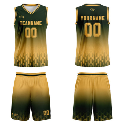 Custom Olive Green Light Brown Gradient Basketball Jersey Uniform Suit Printed Your Logo Name Number
