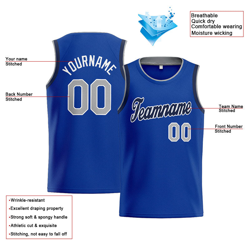 Custom Stitched Basketball Jersey for Men, Women And Kids Kelly Royal-White-Navy