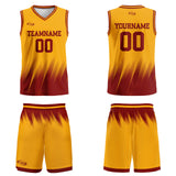 Custom Yellow Red Basketball Jersey Uniform Suit Printed Your Logo Name Number