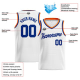 Custom Stitched Basketball Jersey for Men, Women  And Kids White-Royal-Orange