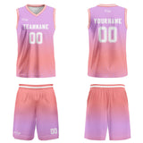 Custom Purple Pink White Gradient Basketball Jersey Uniform Suit Printed Your Logo Name Number
