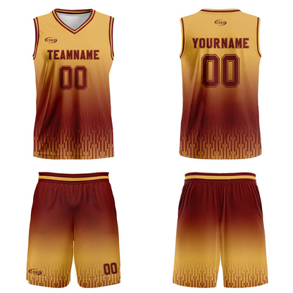 Custom Brown Gradient Basketball Jersey Uniform Suit Printed Your Logo Name Number