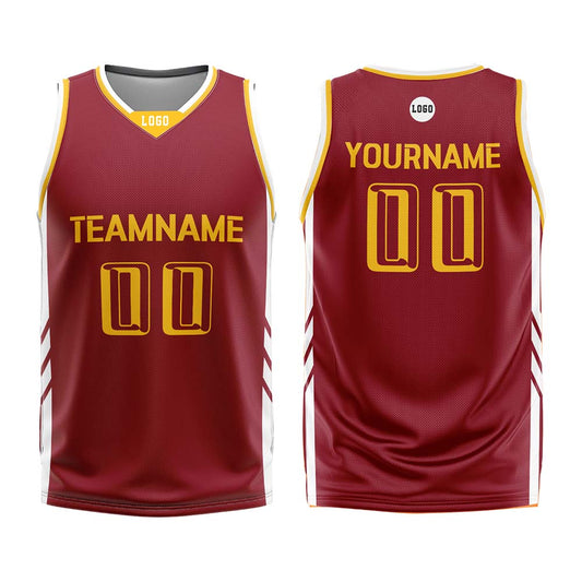 Custom Dark Red Basketball Jersey Uniform Suit Printed Your Logo Name Number
